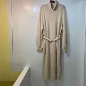 & Other Stories Paris Atelier Cream,turtleneck Maxi Sweater Dress. Size- L